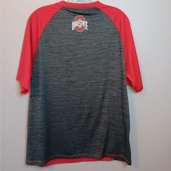 EUC Ohio State Buckeyes XL Varsity Shortsleeve Crewneck Red Gray Shirt - Picture 5 of 6